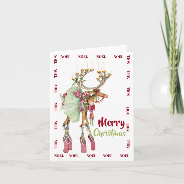Cartes Pour Fêtes Annuelles Joyeux Noël - Ballerina lacée (Devant)