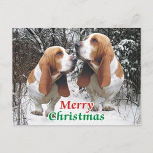 Cartes Pour Fêtes Annuelles Joyeux Noël Basset Hounds