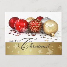 Cartes Pour Fêtes Annuelles Joyeux Noël. Baubles en or rouge
