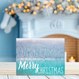 Cartes Pour Fêtes Annuelles Joyeux Noël Beau Lac d'Hiver Personnalisé