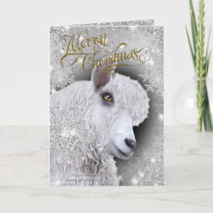 Cartes Pour Fêtes Annuelles Joyeux Noël belle Angora chèvre   BabyGirl