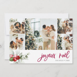 Cartes Pour Fêtes Annuelles Joyeux Noel Berry Calligraphie 7 Photo