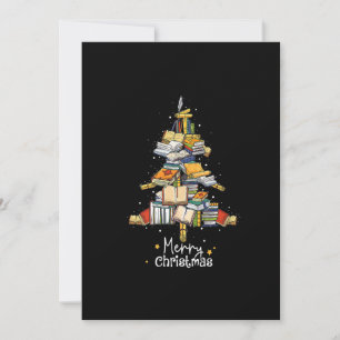 Cartes Pour Fêtes Annuelles Joyeux Noël Bibliothèque Arbre Mignon Amoureux des
