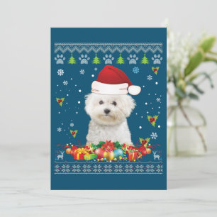 Cartes Pour Fêtes Annuelles Joyeux Noël Bichons Frise Chien Pull Moche 