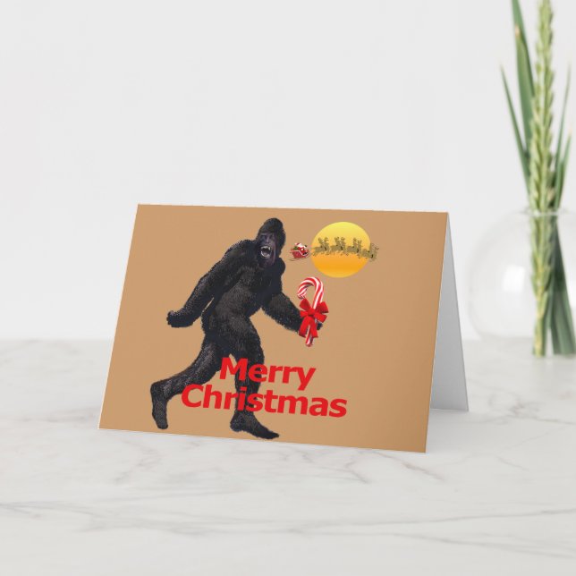 Cartes Pour Fêtes Annuelles Joyeux Noël Bigfoot (Devant)