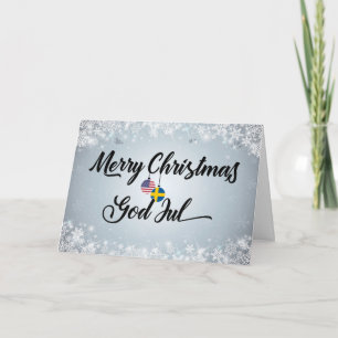 Cartes Pour Fêtes Annuelles Joyeux Noël Bilingue Suédois American Card