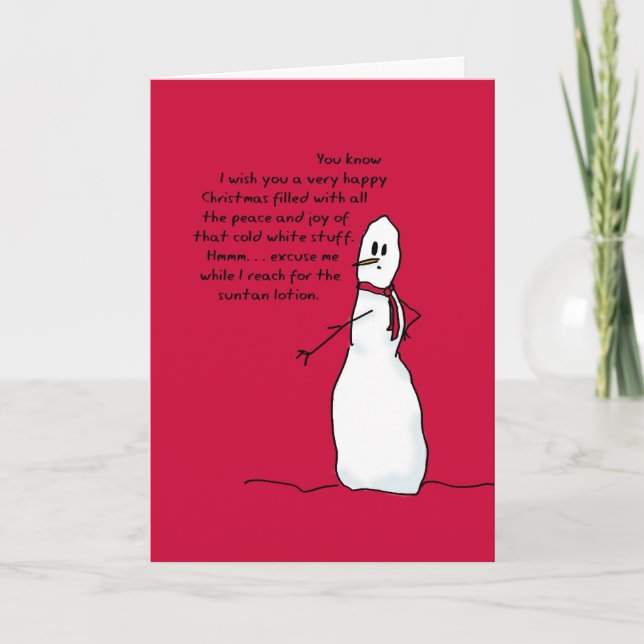 Cartes Pour Fêtes Annuelles Joyeux Noël blanc de Snowman sarcastique (Devant)