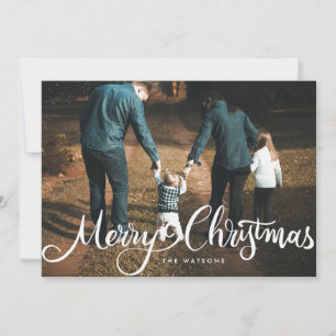 Cartes Pour Fêtes Annuelles joyeux noël blanc grande main lettré photo