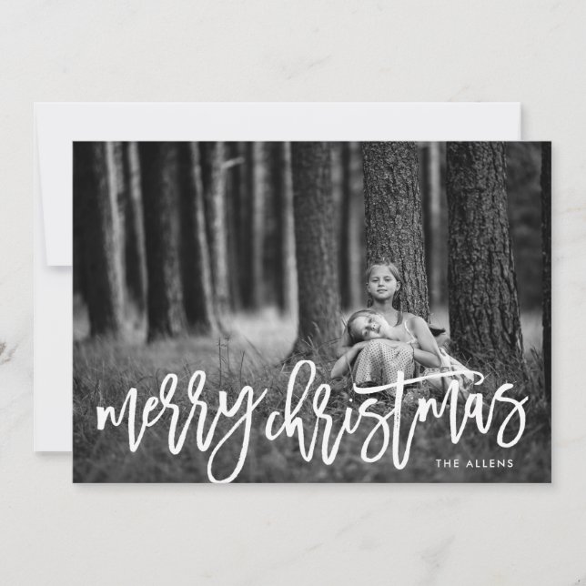 Cartes Pour Fêtes Annuelles Joyeux Noël blanc neige (Devant)