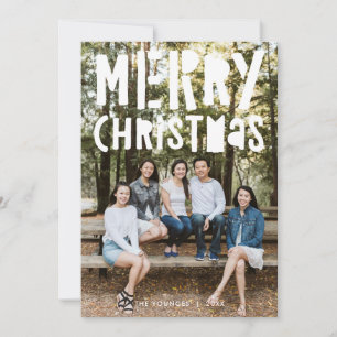 Cartes Pour Fêtes Annuelles Joyeux Noël blanc superposition