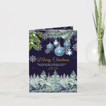 Joyeux Noël bleu marine rustique traditionnel