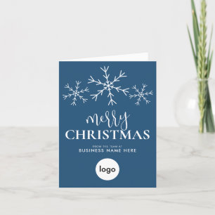 Cartes Pour Fêtes Annuelles Joyeux Noël bleu moderne Logo d'affaires