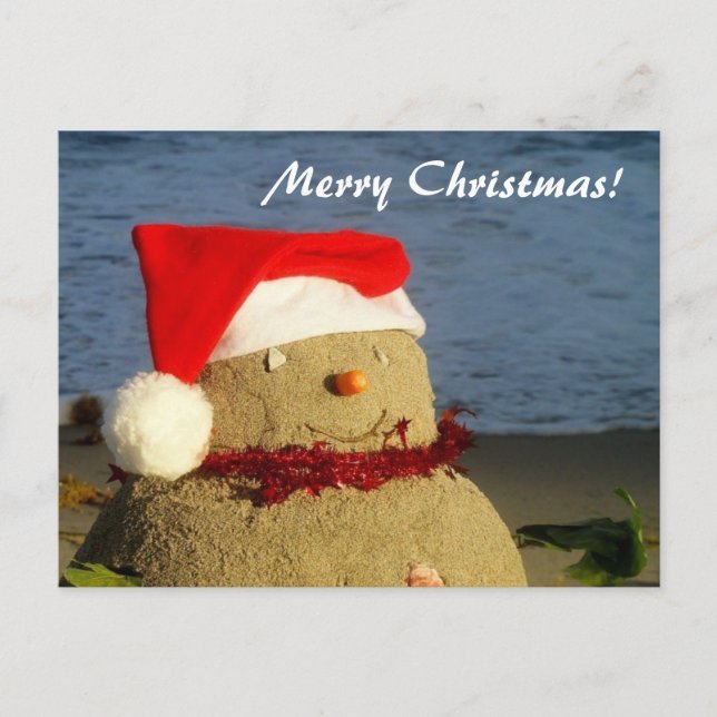 Cartes Pour Fêtes Annuelles Joyeux Noël ! bonhomme de neige de sandman/ (Devant)