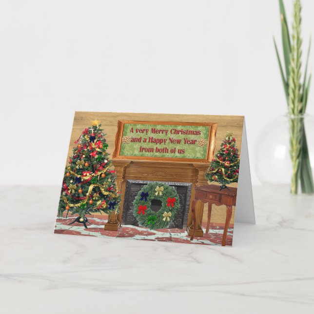 Cartes Pour Fêtes Annuelles Joyeux Noël, bonne année (Devant)