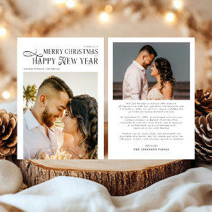 Cartes Pour Fêtes Annuelles Joyeux Noël Bonne Année 4 Photos Jeunes Mariés