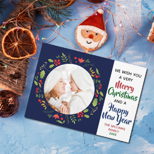 Cartes Pour Fêtes Annuelles Joyeux Noël Bonne année Belle photo