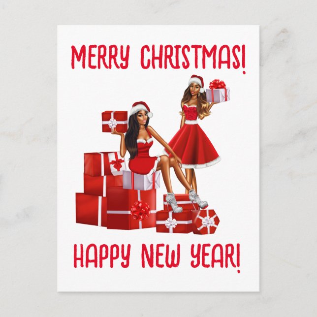 Cartes Pour Fêtes Annuelles Joyeux Noël. Bonne année. Femme Maman Sista (Devant)