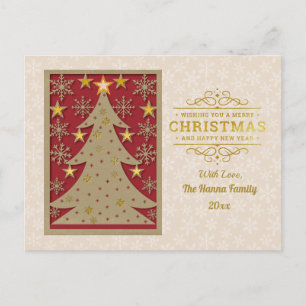 Cartes Pour Fêtes Annuelles Joyeux Noël & Bonne Année & Flocon de neige