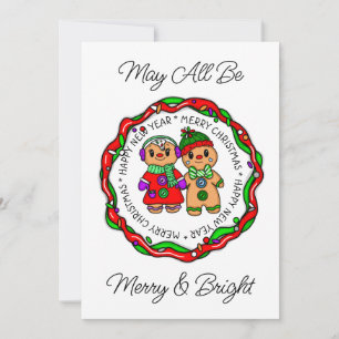 Cartes Pour Fêtes Annuelles Joyeux Noël   Bonne année   Homme de pain d'épices