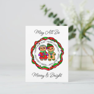Cartes Pour Fêtes Annuelles Joyeux Noël   Bonne année   Homme de pain d'épices