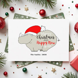 Cartes Pour Fêtes Annuelles Joyeux Noël Bonne année Rhino