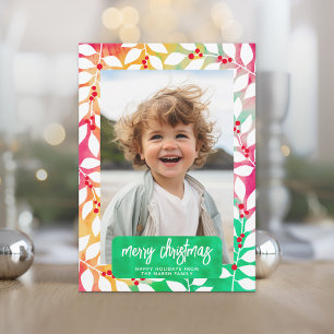Cartes Pour Fêtes Annuelles Joyeux Noël Botanique Teery Tee Dye - Photo