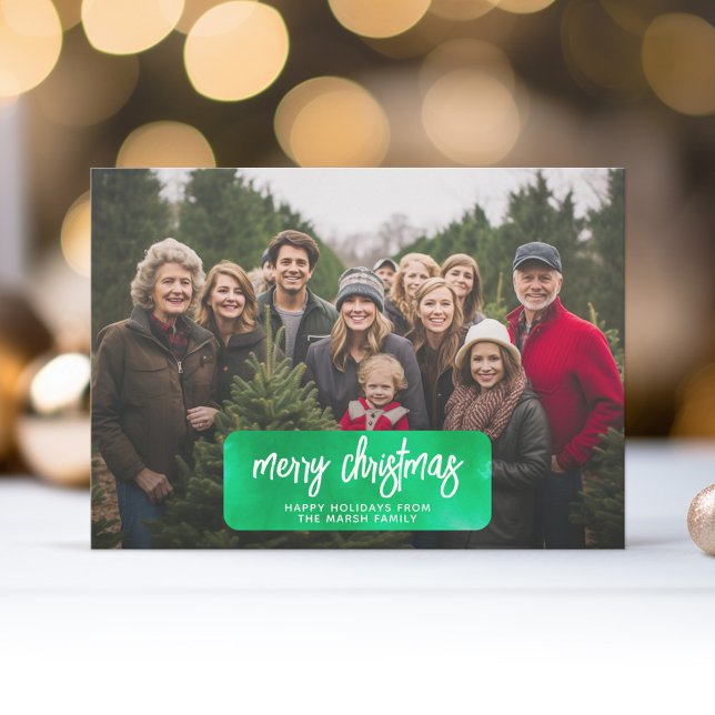 Cartes Pour Fêtes Annuelles Joyeux Noël Botanique Teery Tee Dye - Photo (Tie Dye Christmas Card with 1 Photo - Download Option Available)