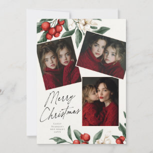Cartes Pour Fêtes Annuelles Joyeux Noël Botanique Vacances 3 photo
