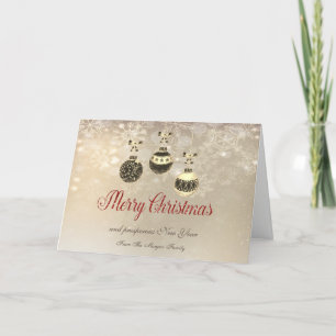 Cartes Pour Fêtes Annuelles Joyeux Noël, Boules de Noël, Snowflakes