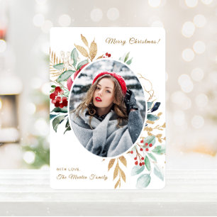Cartes Pour Fêtes Annuelles Joyeux Noël Bouquet d'hiver Photo