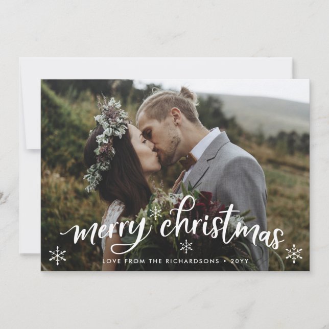 Cartes Pour Fêtes Annuelles Joyeux Noël | Bourgogne de retour avec photo (Devant)