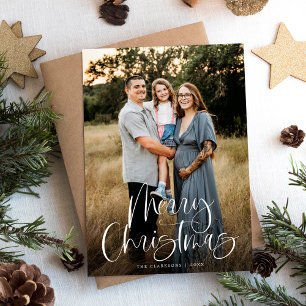 Cartes Pour Fêtes Annuelles Joyeux Noël branché Calligraphie 2 Photo