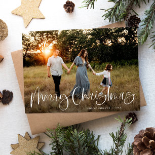 Cartes Pour Fêtes Annuelles Joyeux Noël branché Calligraphie 2 Photo
