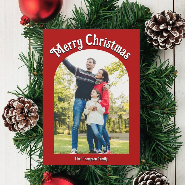 Cartes Pour Fêtes Annuelles Joyeux Noël Bright Red Arch Photo (Créateur téléchargé)