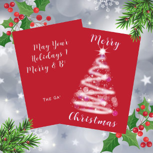 Cartes Pour Fêtes Annuelles Joyeux Noël brillant Arbre de Noël Rouge