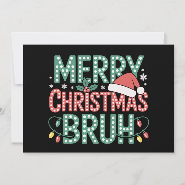 Cartes Pour Fêtes Annuelles Joyeux Noël Bruh Santa Noël Vacances Famille (Devant)