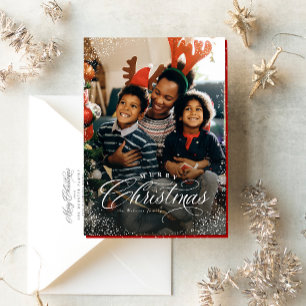 Cartes Pour Fêtes Annuelles Joyeux Noël cadre photo élégant enneigé