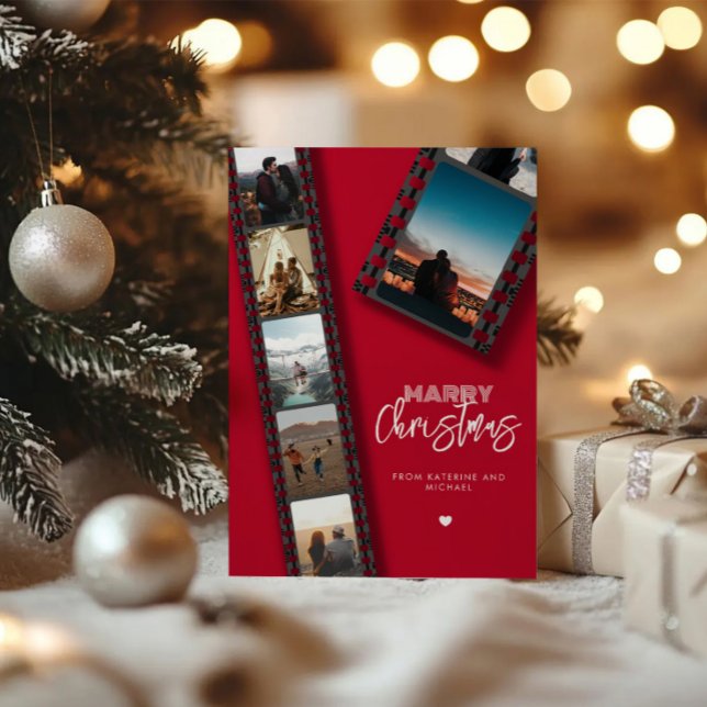 Cartes Pour Fêtes Annuelles Joyeux Noël Caméra Roll 6 Photo Collage (Créateur téléchargé)