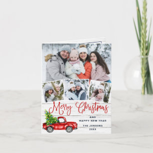 Cartes Pour Fêtes Annuelles Joyeux Noël Camion de ferme rouge 4 Photo