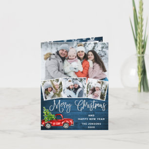Cartes Pour Fêtes Annuelles Joyeux Noël Camion de ferme rouge 4 Photo