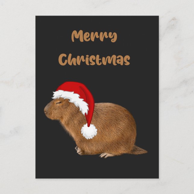 Cartes Pour Fêtes Annuelles Joyeux Noël Capybara (Devant)