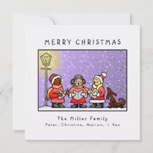 Cartes Pour Fêtes Annuelles "Joyeux Noël" Caroleurs amusants personnalisés