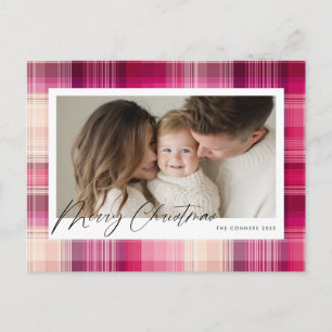 Cartes Pour Fêtes Annuelles Joyeux Noël carreau rose