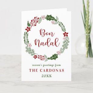 Cartes Pour Fêtes Annuelles Joyeux Noël Catalan, Bon Nadal, Personnalisé