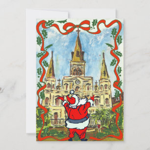 Cartes Pour Fêtes Annuelles Joyeux Noël Cathédrale Père Noël