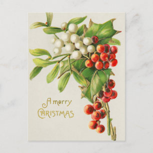 Cartes Pour Fêtes Annuelles Joyeux Noël cerise vintage 
