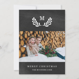Cartes Pour Fêtes Annuelles Joyeux Noël Chalkboard Look avec photo
