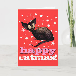 Cartes Pour Fêtes Annuelles Joyeux Noël ! Chat de Noël et de vacances amusant