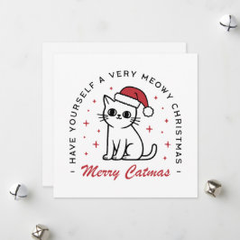 Cartes Pour Fêtes Annuelles Joyeux Noël chat esthétique