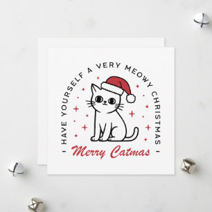 Cartes Pour Fêtes Annuelles Joyeux Noël chat esthétique
